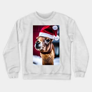 Santa Llama (Christmas Animals) Crewneck Sweatshirt